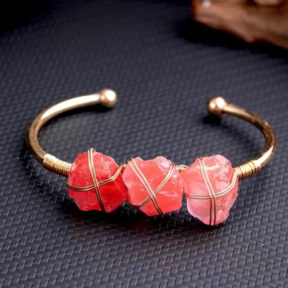 Jewelry - Luxe bohemian natural amethyst cuff bracelet